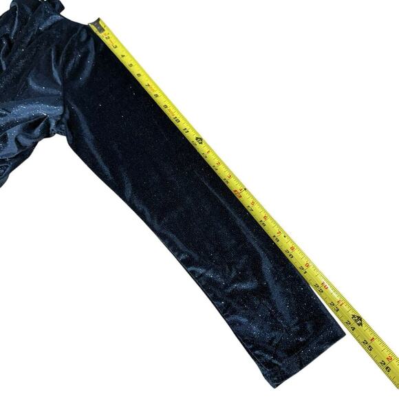 A Love Story Top Glitter Ruching Gray L/S Large Stretch Whimsical DarkFairy - Picture 7 of 8